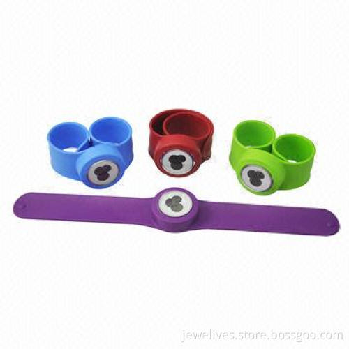 Silicone watch with slap bracelets
